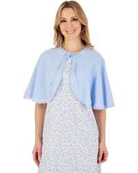 Slenderella Womens Fancy Knit Ribbon Tie Bed Cape