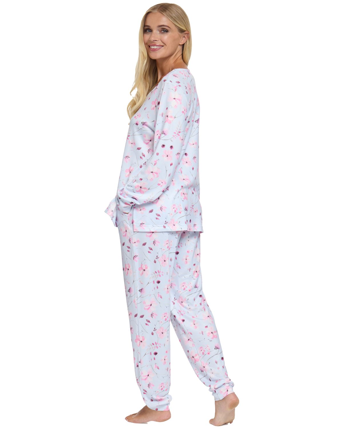 La Marquise Womens 'Floral Reflections' Long Sleeve Pyjamas