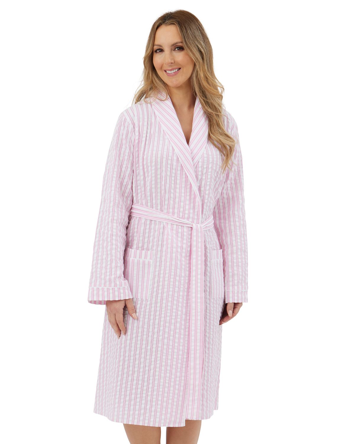 Marlon Womens Coastal Stripe Seersucker 40" Wrap
