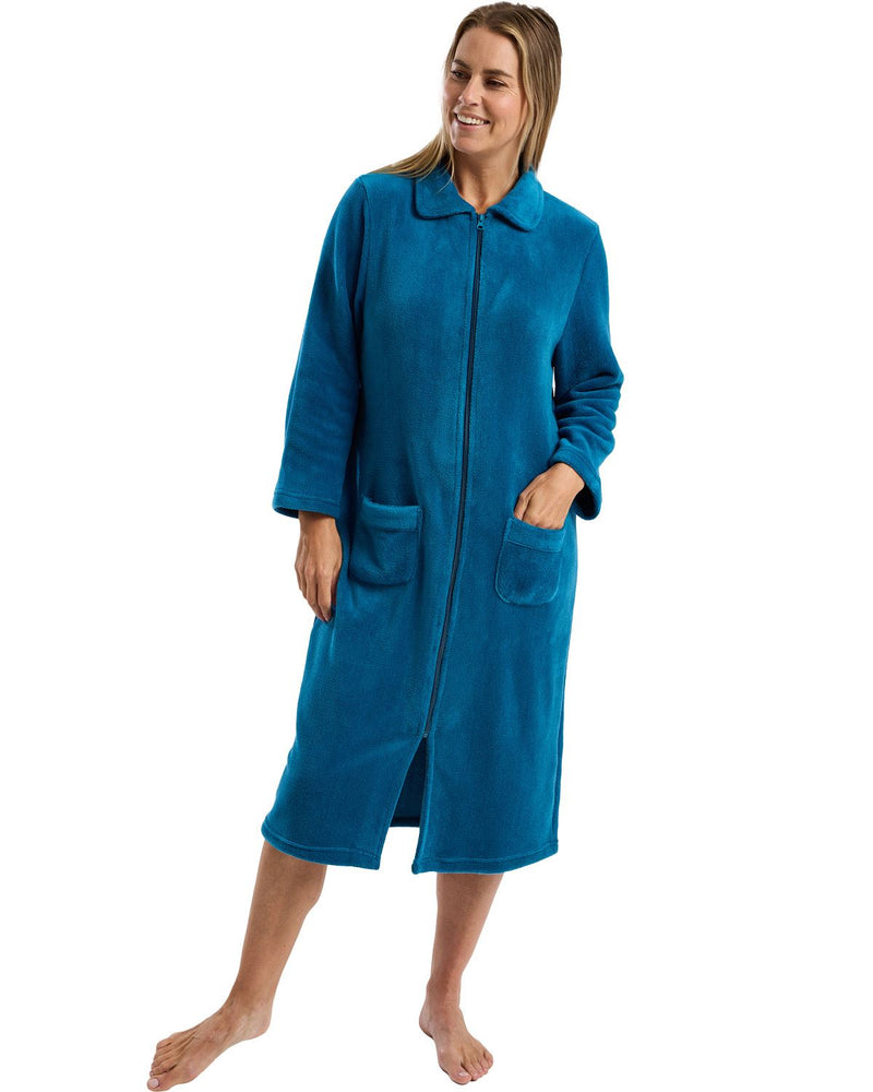 Marlon Womens Coral Fleece Zipper Robe