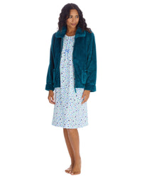 Undercover Womens Waffle Fleece Zip Bed Jacket