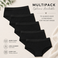 Girls 10 Pack Plain Black Short Knickers