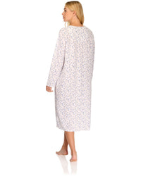 La Marquise Womens 'Velvet Rose' Long Sleeve Jersey Nightie