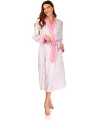 La Marquise Womens 'Vintage Blossoms' Long Sleeve Wrap Robe