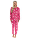 Womens Heart Print Fleece Pyjamas