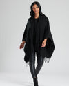 South Beach Womens Knitted Fringe Poncho