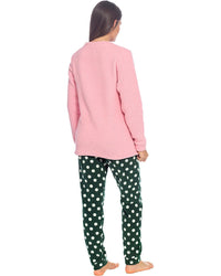 Wolf and Harte Womens Polar Bear Sherpa Top with Fleece Pants Pyjamas