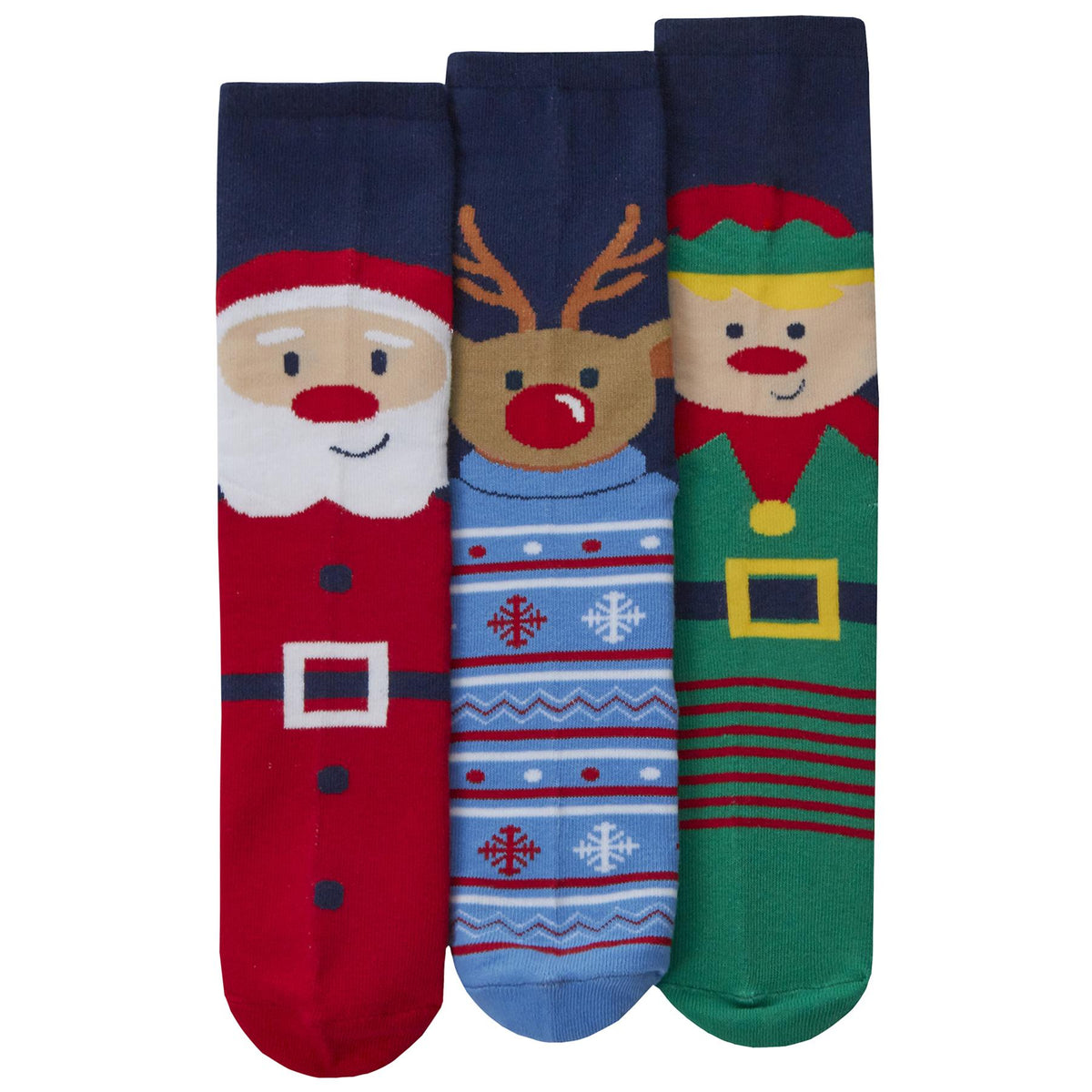 6 Pairs Family Christmas Cotton Rich Socks