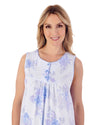 Slenderella Womens 40" Large Floral Sleeveless Cotton Nightie