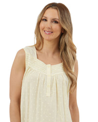 Marlon Womens Linear Floral 40" Sleeveless Button Nightie