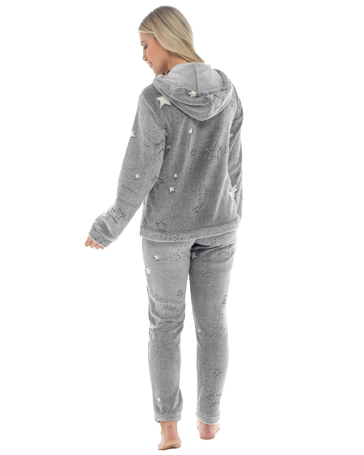 Womens Shooting Stars Hooded Fleece Pyjamas