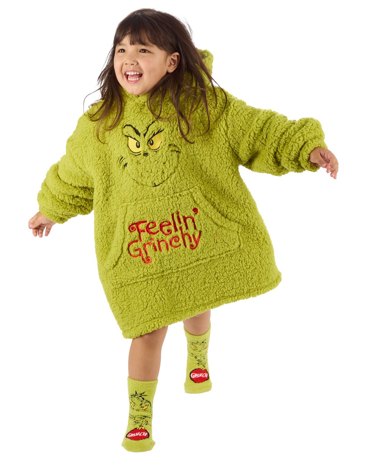 Grinch Matching Family Oversized Fleece Hoodie