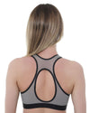 Gemm Womens Zip Sports Bra - Grey