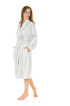 Ladies Super Soft Fleece Longpile Shawl Collar Wrap Dressing Gown Robe