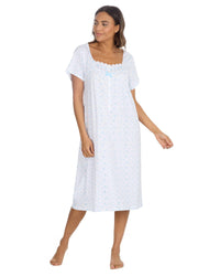 Cottonique Womens Jersey Cotton Short Sleeve Nightie