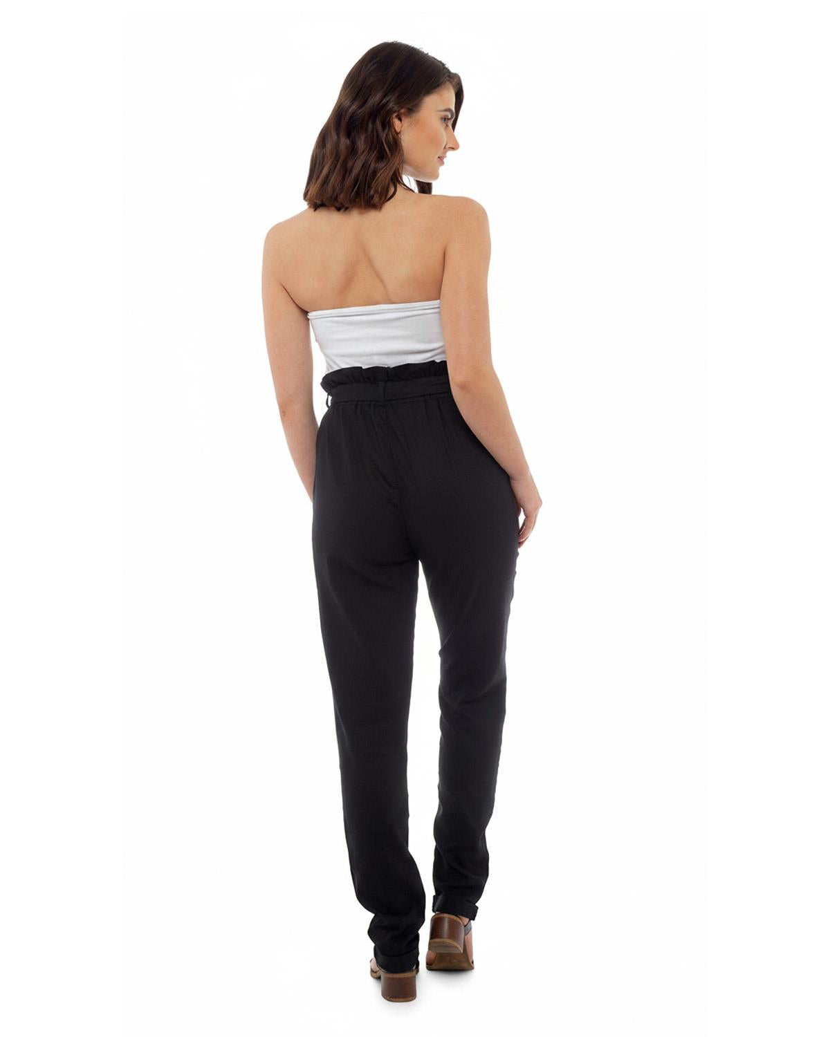 Indigo Roc Womens Linen Paperbag Waist Trousers