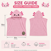 Adoramals Maddie the Axolotl Kids Hooded Towel