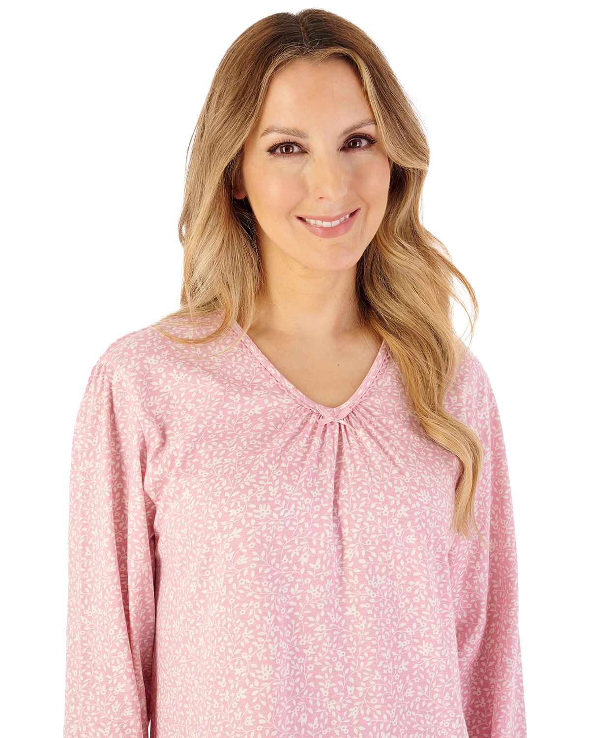 Slenderella Womens Leaf Print 42" Jersey Nightdress