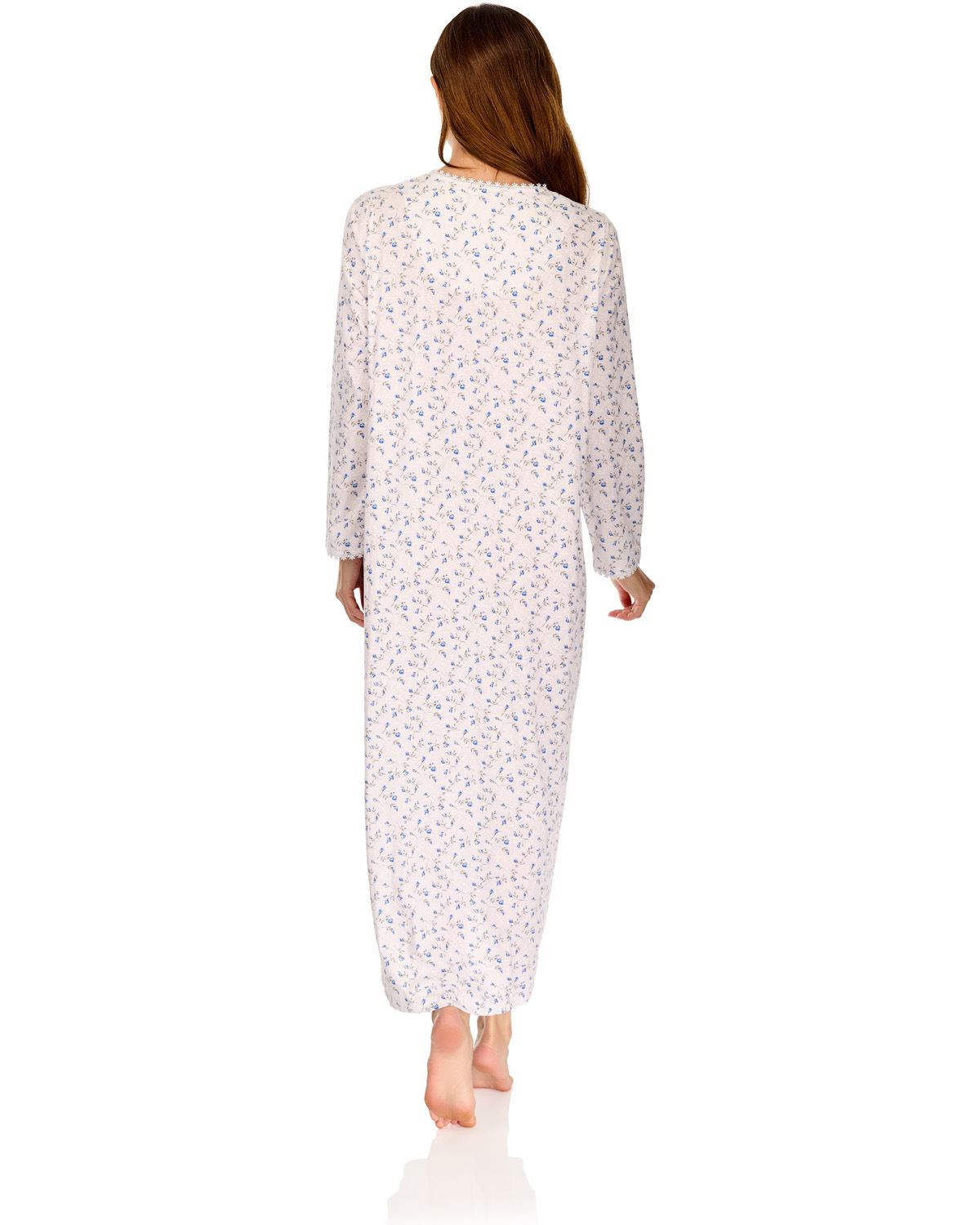 La Marquise Womens 'Velvet Rose' Long Sleeve Jersey Nightie