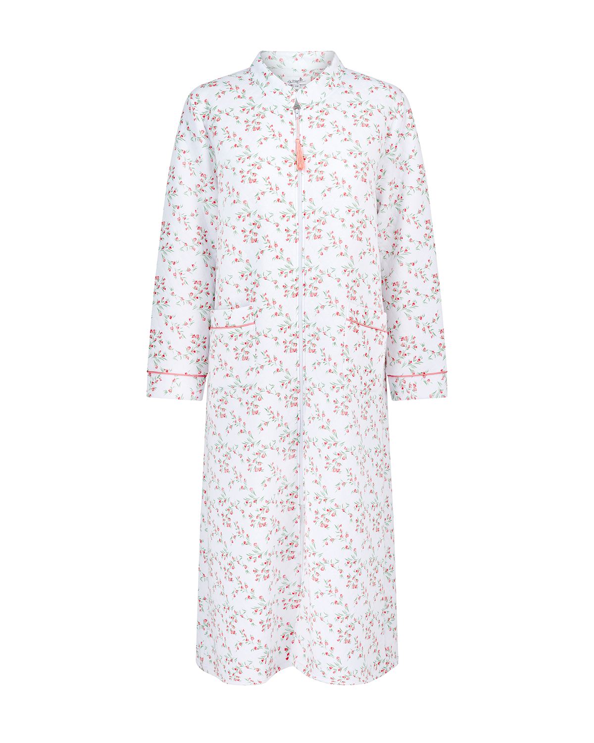 La Marquise Womens 'Moonlit Tulip' Mock Quilt Zip Robe