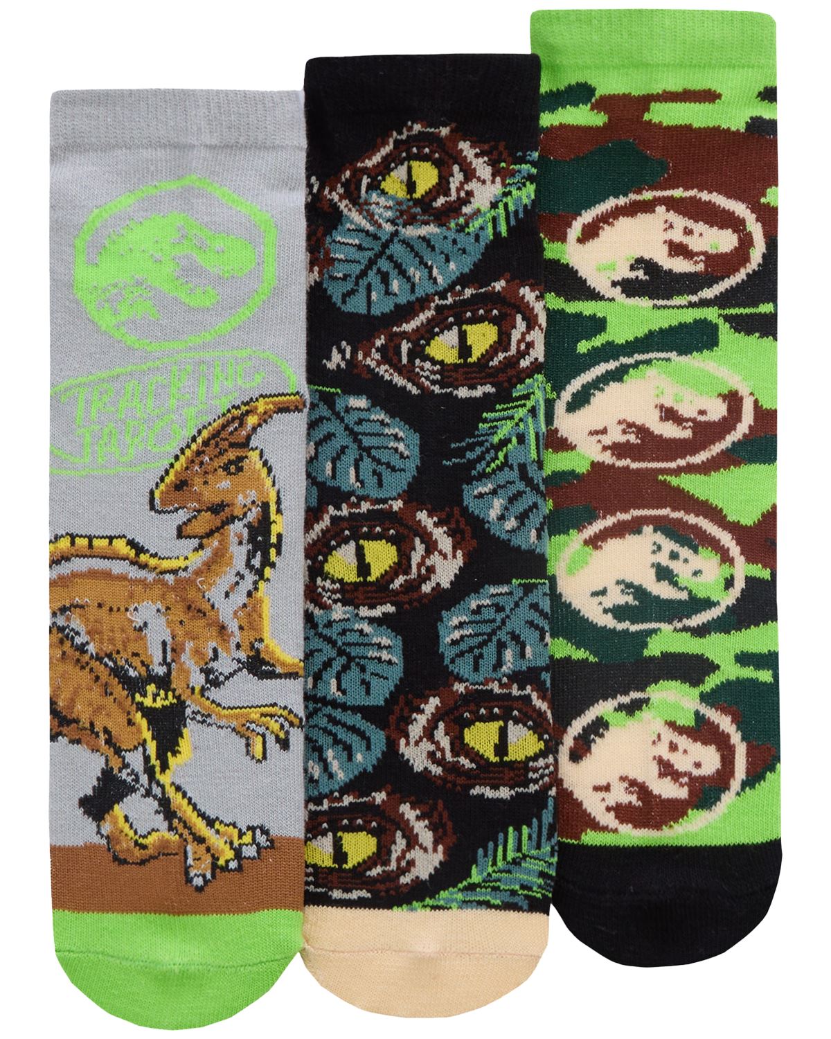 Boys Jurassic World 3 Pack Socks