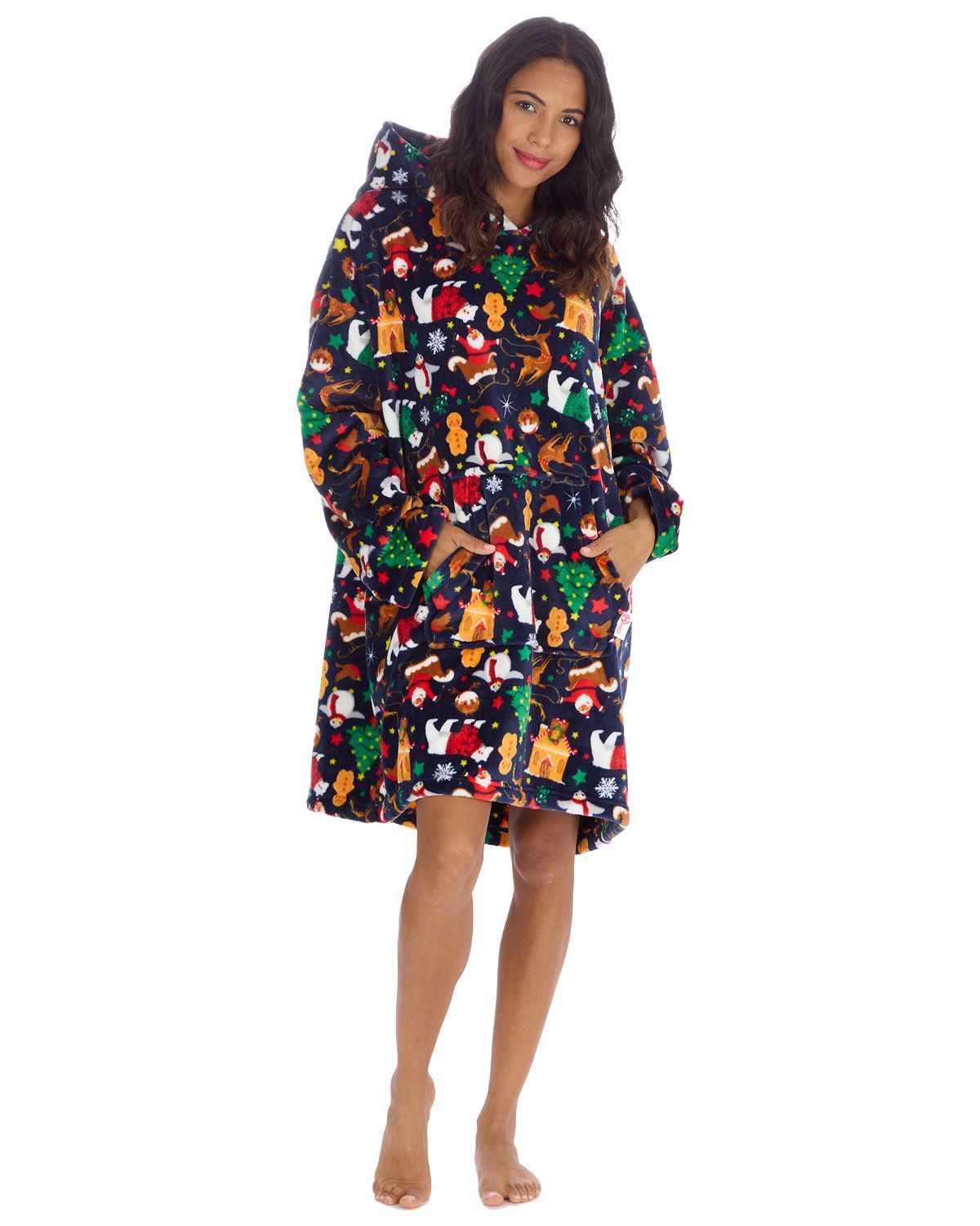 Huggable Unisex Christmas Print Oversized Hoodie