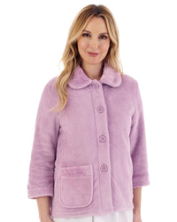 Slenderella Womens Mini Waffle Button Bed Jacket