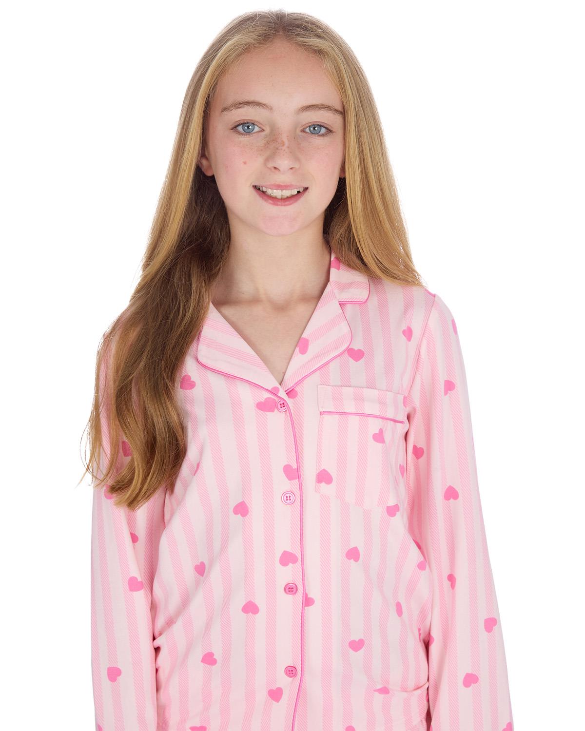 Womens & Girls Pyjamas Set Teddy Bear or Pink Heart Stripe