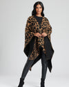 South Beach Womens Jacquard Fringe Poncho