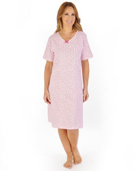 Slenderella Womens 40" Outline Floral Jersey Nightdress