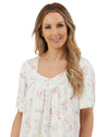 Marlon Womens 40" Watercolour Satin Short Sleeve Nightie