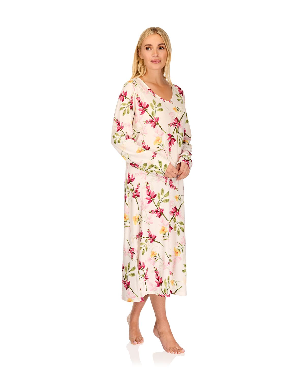 La Marquise Womens 'Berry & Blue' 43" & 50" Long Sleeve Jersey Nightie