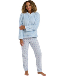Indigo Sky Womens Plush Fleece Fleur Geo Pant Pyjamas