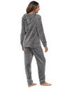 Womens Polished Fleece Slogan Hooded Pyjamas