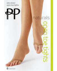 Pretty Polly Womens 8 Denier Open Toe Tights