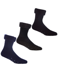 Pierre Roche Mens 3 Pack Cosy Bed Socks