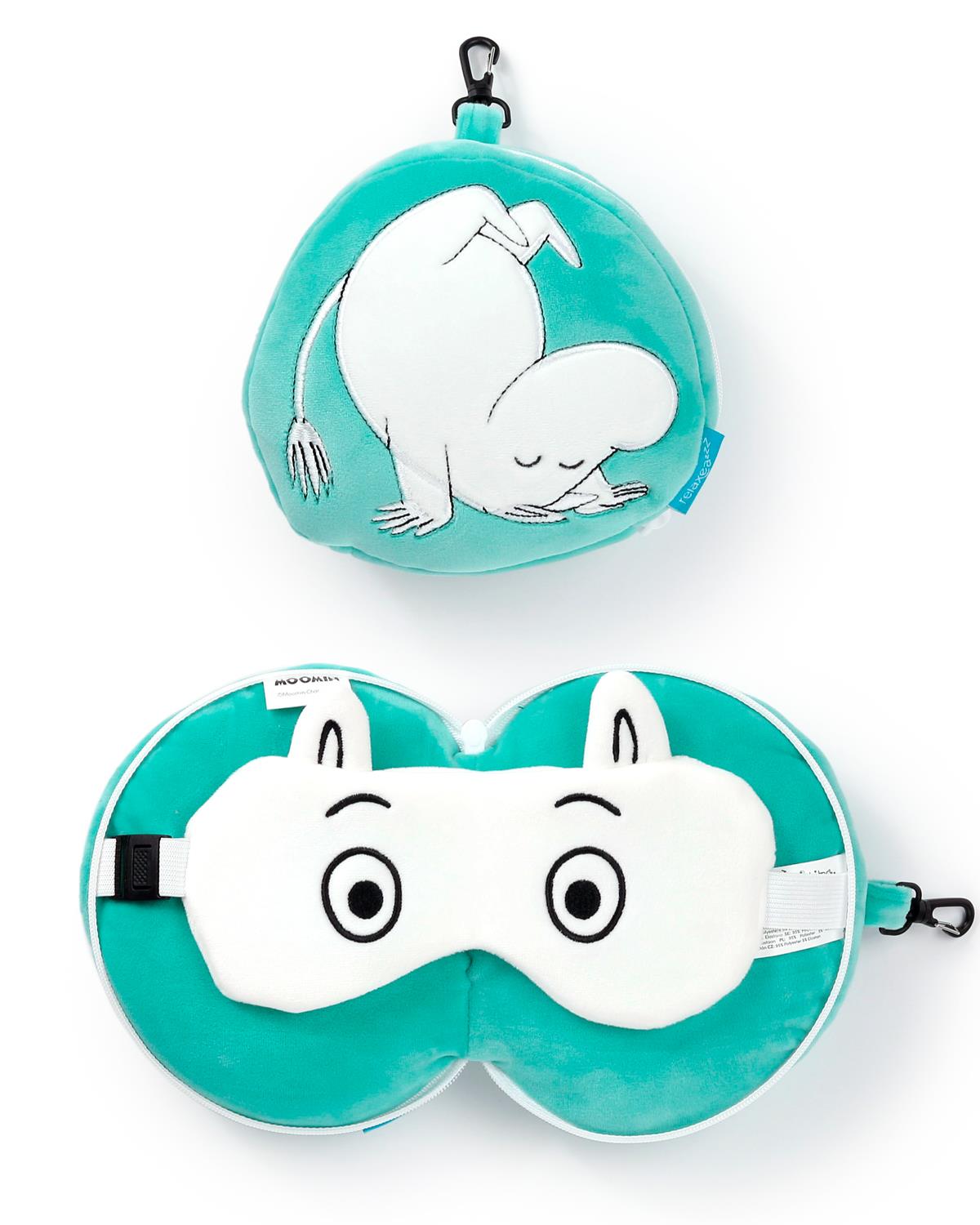 Relaxeazzz Moomin Plush Travel Pillow & Eye Mask