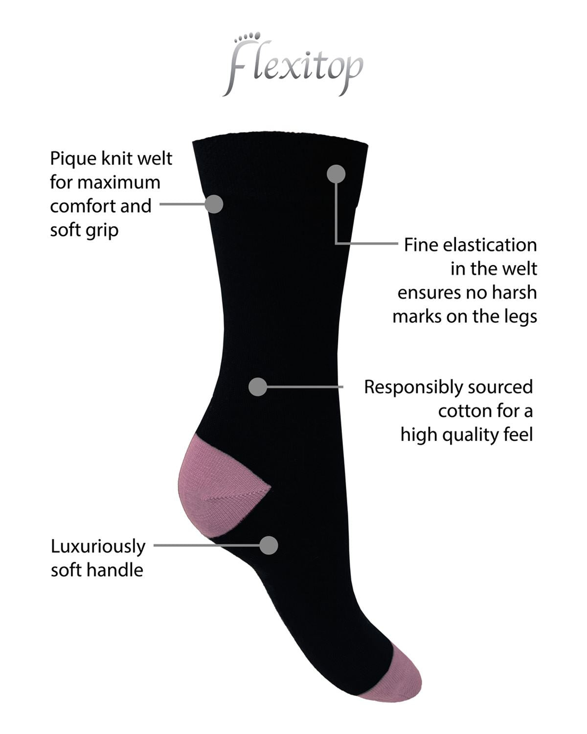Flexitop Womens Bamboo Socks