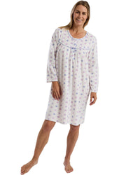 Marlon Womens Geo Floral 40" Fleece Nightdress