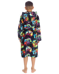 Huggable Kids Hooded Fleece Gaming Dressing Gown