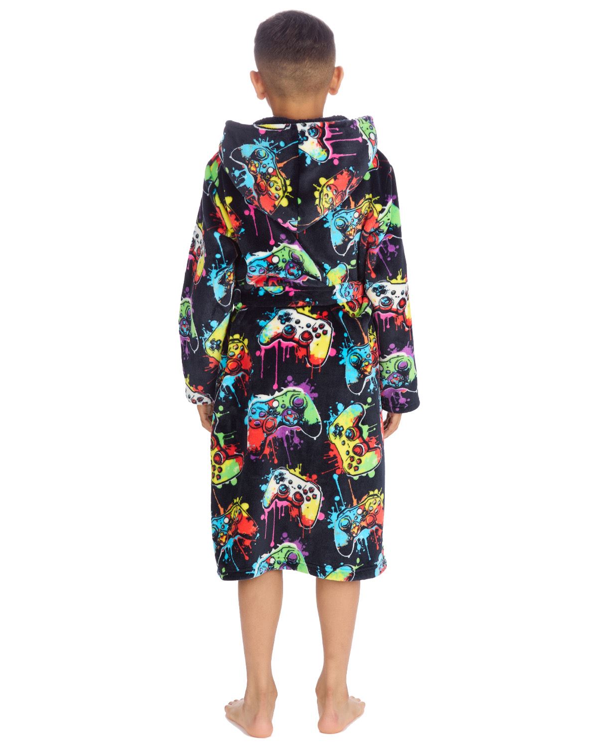Huggable Kids Hooded Fleece Gaming Dressing Gown