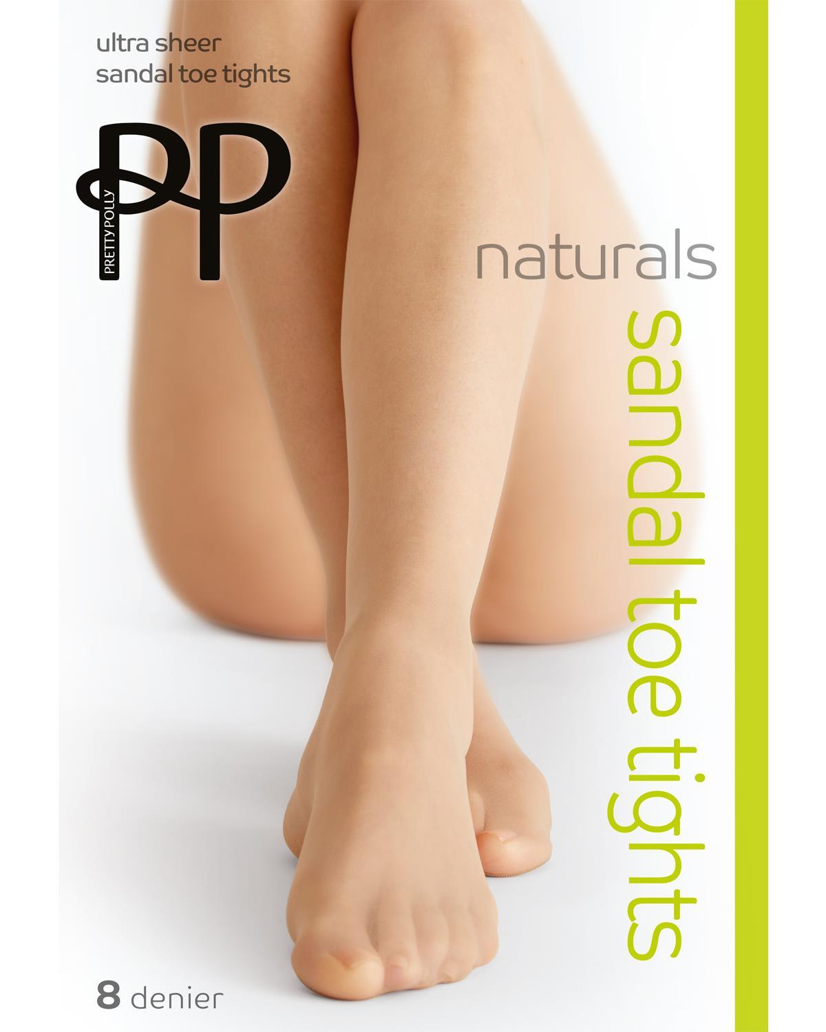 Pretty Polly Womens 8 Denier Sandal Toe Tights