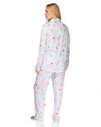 La Marquise Womens 'Watercolours' Long Sleeve Button Pyjamas
