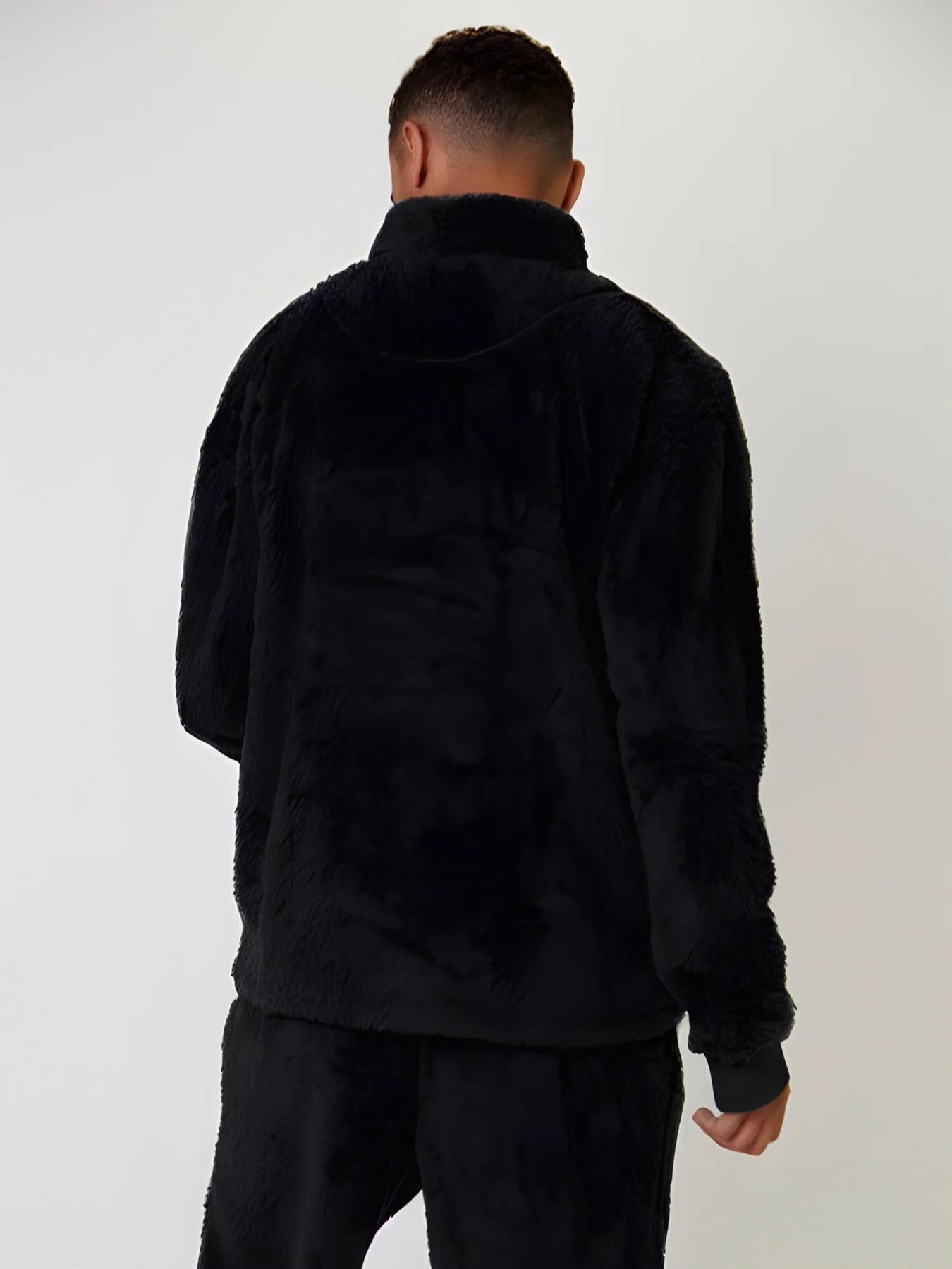 Loungeable Mens Sherpa Fleece 1/4 Zip Lounge Jumper