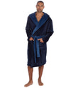 Huggable Mens Contrast Flannel Fleece Hooded Robe