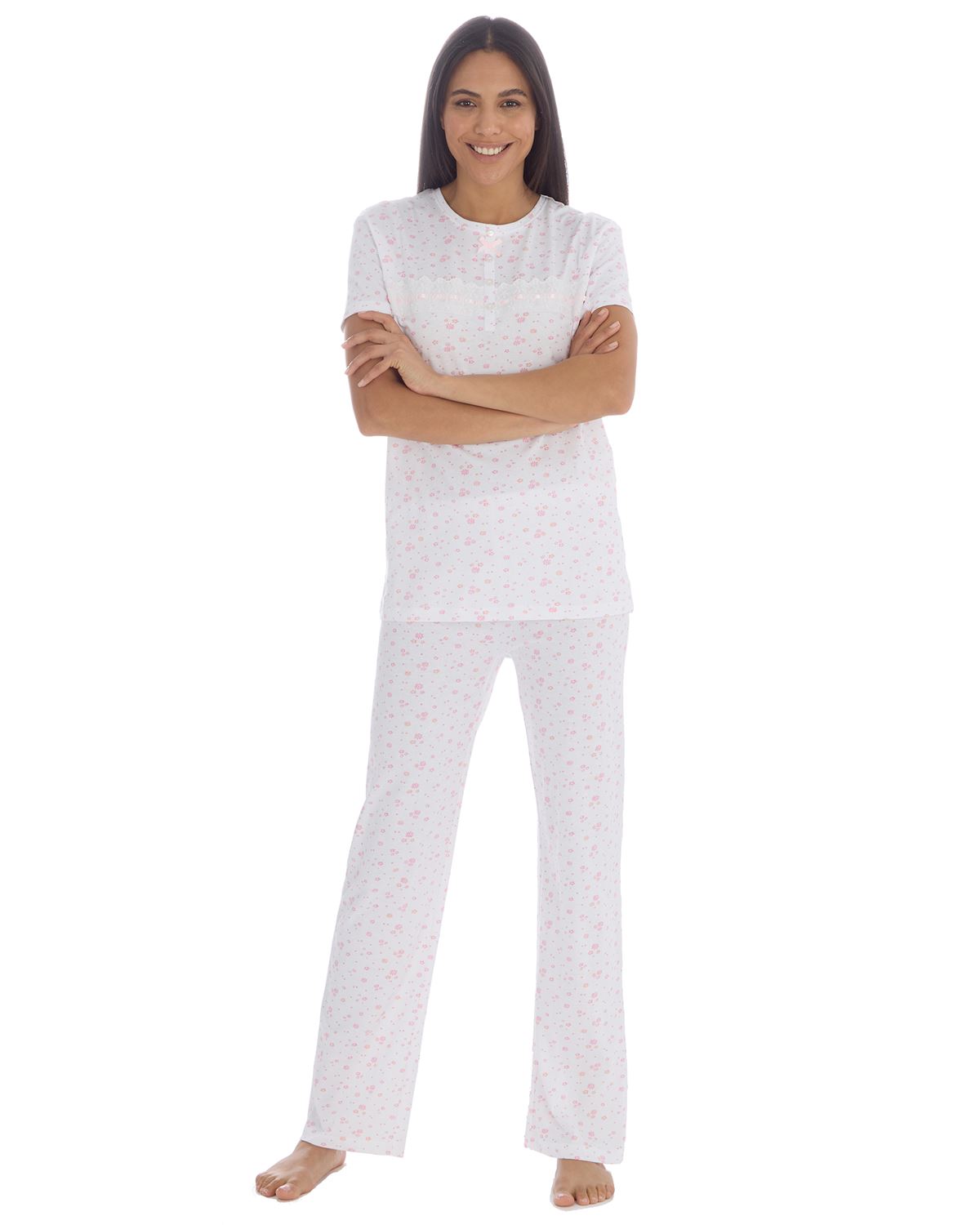 Cottonique Womens Cotton Floral Pyjama Set