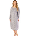 Slenderella Womens Indi Print 45" Long Sleeve Jersey Nightdress