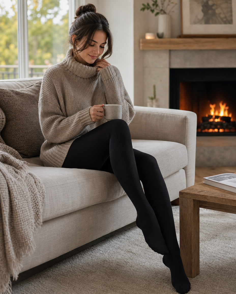 Couture Womens Velvet Fleece Lined Tights