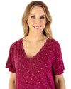 Gaspe by Slenderella Womens 40" Supersoft Short Sleeve Star Print Nightdress