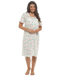 Slumber Hut Womens Short Sleeve Floral Nightie